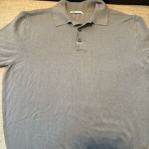 Zara Men blue collared short sleeved shirt